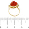 Bague Bague camée ovale floral en or jaune 18 ct avec corail 58 Facettes 39794