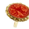 Bague Bague camée ovale floral en or jaune 18 ct avec corail 58 Facettes 39794