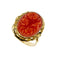 Bague Bague camée ovale floral en or jaune 18 ct avec corail 58 Facettes 39794