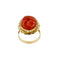 Bague Bague camée ovale floral en or jaune 18 ct avec corail 58 Facettes 39794