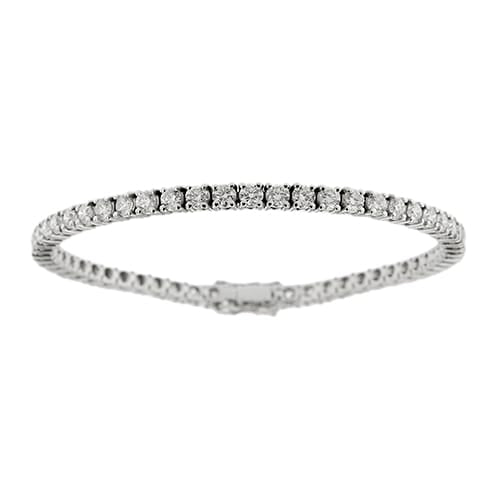 Bracelet Bracelet tennis en or blanc 18 ct et diamants 5,10 ct 58 Facettes 33555