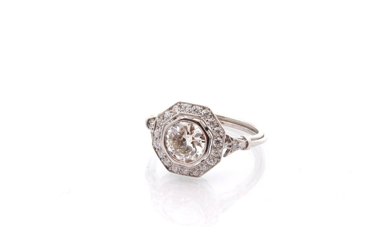 Bague 53 Bague Art déco en platine et diamants 58 Facettes 27839-27337