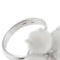 Bague Bague fleur en or blanc 18 ct avec onyx blanc 58 Facettes 37093