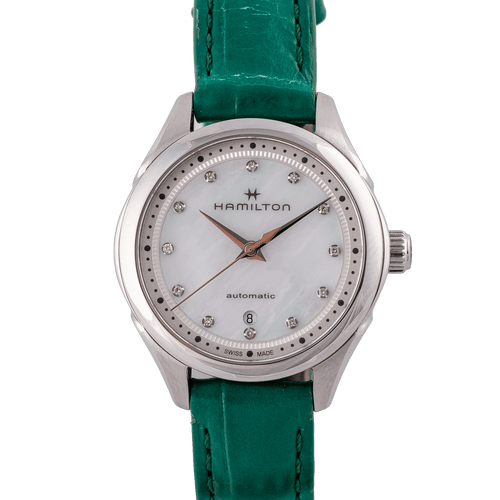 Montre Hamilton Jazzmaster Mother of Pearls - Montre acier, nacre et diamants 58 Facettes TOT-10221