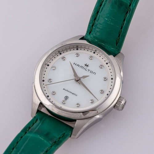Montre Hamilton Jazzmaster Mother of Pearls - Montre acier, nacre et diamants 58 Facettes TOT-10221