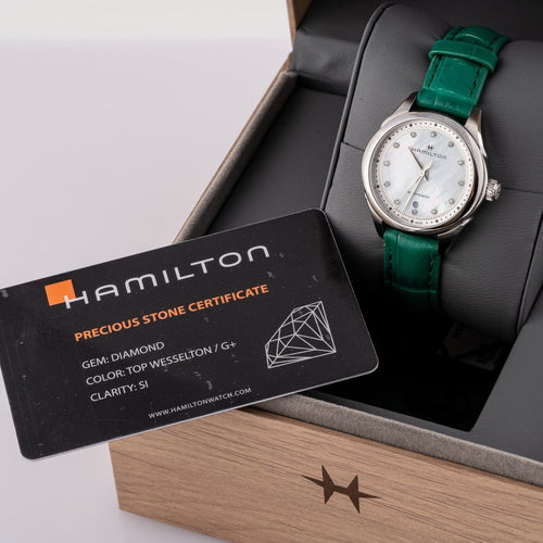 Montre Hamilton Jazzmaster Mother of Pearls - Montre acier, nacre et diamants 58 Facettes TOT-10221