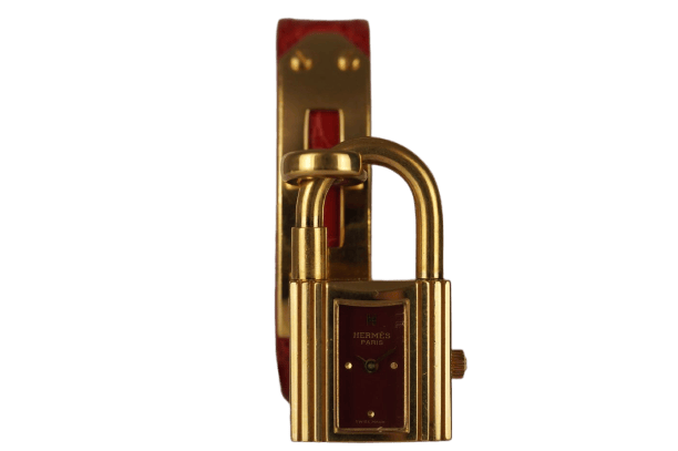 Montre Hermès Kelly - Montre plaqué or cadran bordeaux 58 Facettes TOT-11128