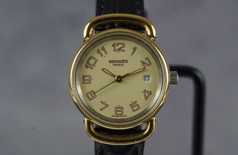 Montre Hermès Pullman - Montre femme plaquée or 58 Facettes TOT-11259