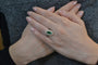 Bague 51 Bague vintage émeraude et diamants en or 18k et platine 58 Facettes 27832dv