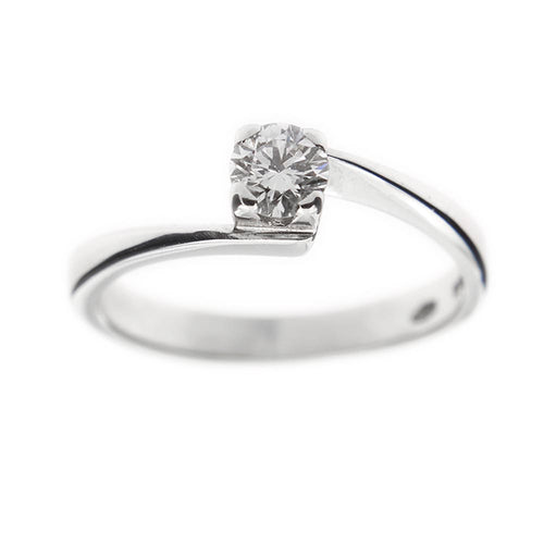 Bague 50 Chimento - Bague solitaire contrarié en or blanc 18 ct et diamant 0,29 ct 58 Facettes 17757