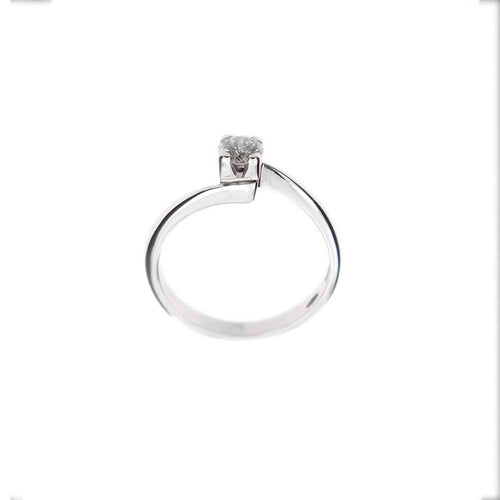 Bague 50 Chimento - Bague solitaire contrarié en or blanc 18 ct et diamant 0,29 ct 58 Facettes 17757