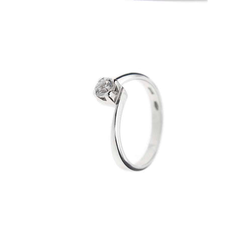Bague 50 Chimento - Bague solitaire contrarié en or blanc 18 ct et diamant 0,29 ct 58 Facettes 17757