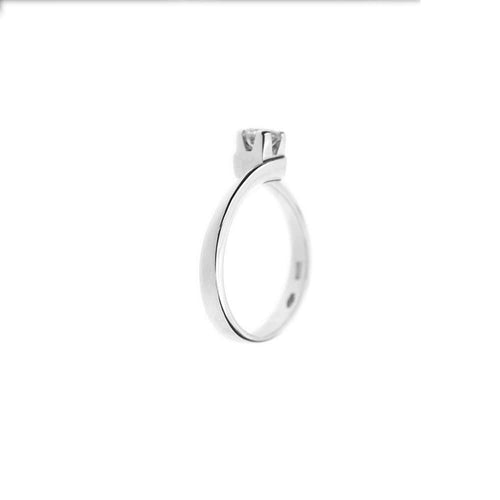 Bague 50 Chimento - Bague solitaire contrarié en or blanc 18 ct et diamant 0,29 ct 58 Facettes 17757