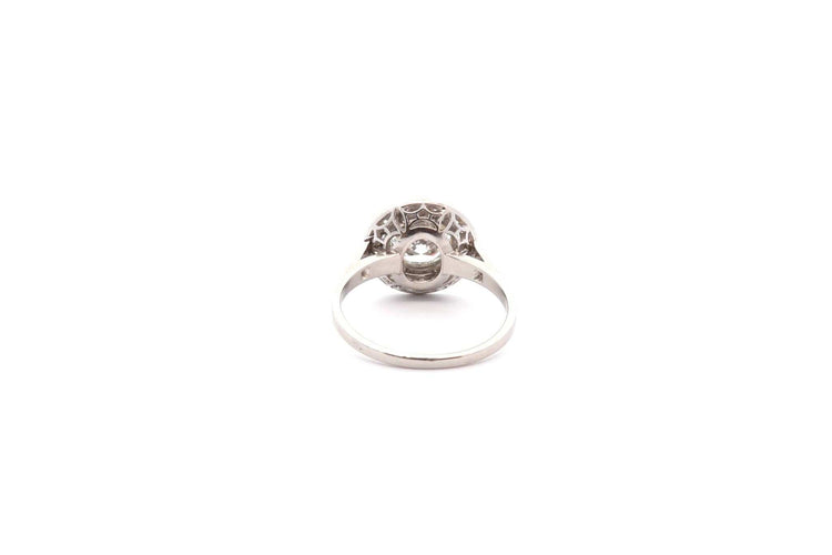 Bague 53 Bague en platine avec diamant 1,19 ct H/VVS2 et diamants 58 Facettes 23331-26267