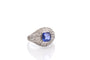 Bague 54 Bague Art déco saphir et diamants en platine 58 Facettes 27001