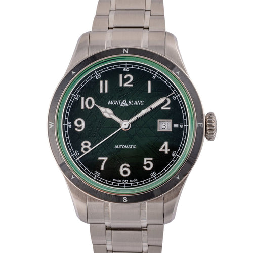 Montre Montblanc 1858 Date 0 Oxygen - Montre en acier 58 Facettes TOT-02398