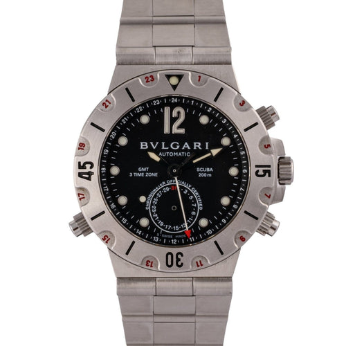 Montre Bulgari Diagono GMT - Montre SD38SGMT 58 Facettes TOT-02353
