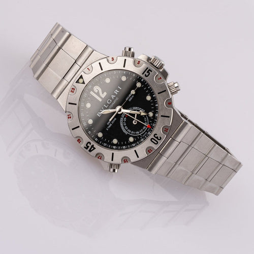 Montre Bulgari Diagono GMT - Montre SD38SGMT 58 Facettes TOT-02353