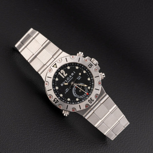 Montre Bulgari Diagono GMT - Montre SD38SGMT 58 Facettes TOT-02353