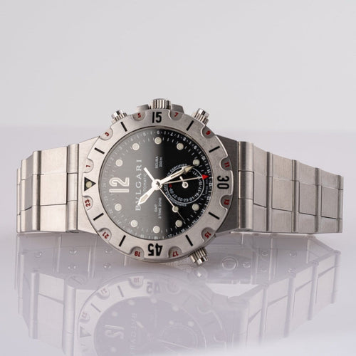 Montre Bulgari Diagono GMT - Montre SD38SGMT 58 Facettes TOT-02353