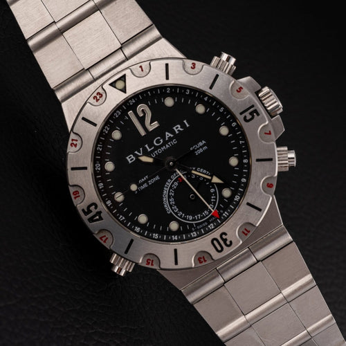 Montre Bulgari Diagono GMT - Montre SD38SGMT 58 Facettes TOT-02353