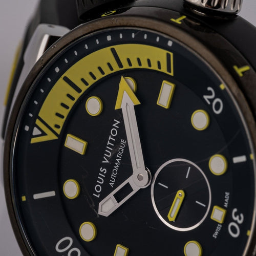 Montre Louis Vuitton Tambour Street Divers - Montre QA122Z en acier 58 Facettes TOT-02315