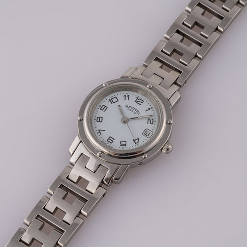 Montre Hermès Clipper - Montre CL4.210 en acier 58 Facettes TOT-02372