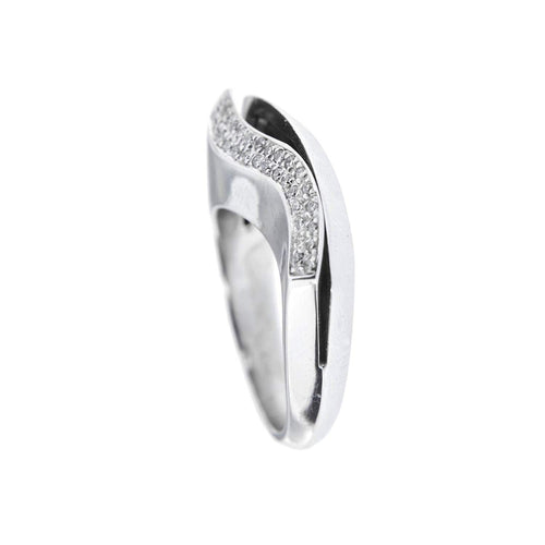 Bague 56 Bague en or blanc 18 ct à diamants taille brillant 58 Facettes 26314