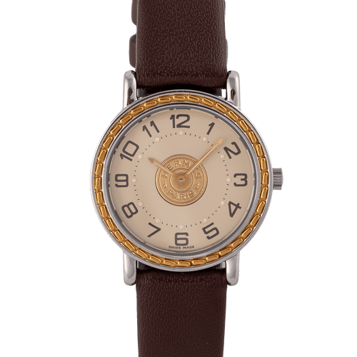 Montre Hermès Sellier - Montre 83.03 en acier 58 Facettes TOT-02444