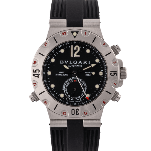 Montre Bulgari Diagono Scuba GMT - Montre en acier SD38SGMT 58 Facettes TOT-02381