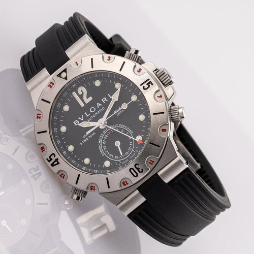 Montre Bulgari Diagono Scuba GMT - Montre SD38SGMT en acier 58 Facettes TOT-02381