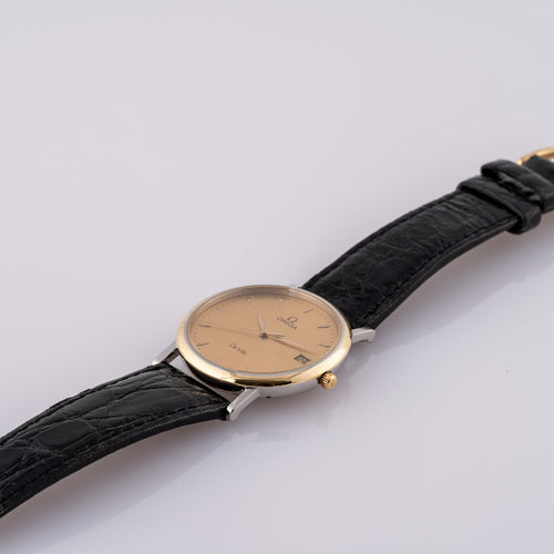 Montre Omega De Ville - Montre quartz en acier et plaqué or 58 Facettes TOT-01793