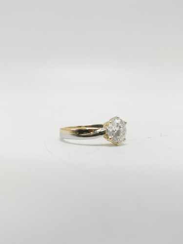 50 Pierścionek Pierścionek z jednym kamieniem z żółtego i białego złota 18K oraz diamentu 58 Facettes SKU: BOR/260167