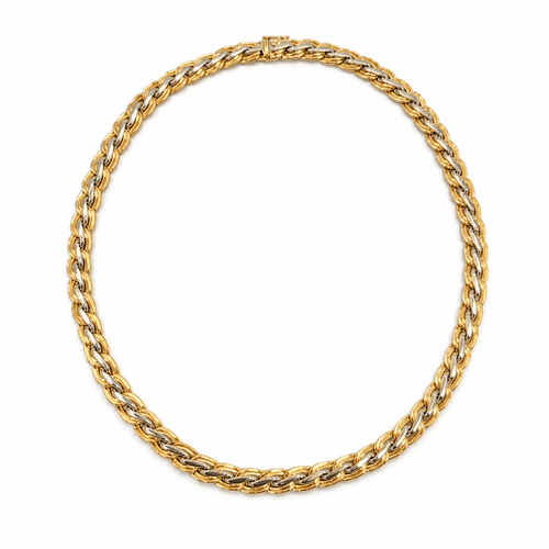 Vintagehalsband i 18 karat gult och vitt guld 58 Facettes 1.0003117/1