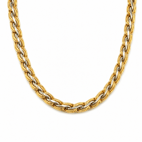 Vintagehalsband i 18 karat gult och vitt guld 58 Facettes 1.0003117/1