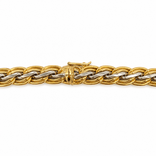 Vintagehalsband i 18 karat gult och vitt guld 58 Facettes 1.0003117/1