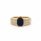 53 Vintage ring i gult guld, safir og diamanter 58 Facettes 1.0002147/1