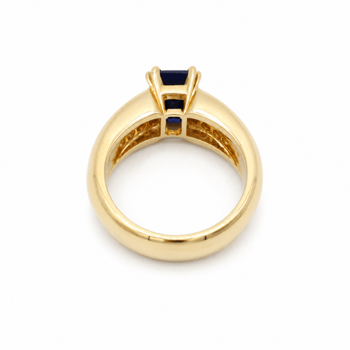 53 Vintage ring i gult guld, safir og diamanter 58 Facettes 1.0002147/1