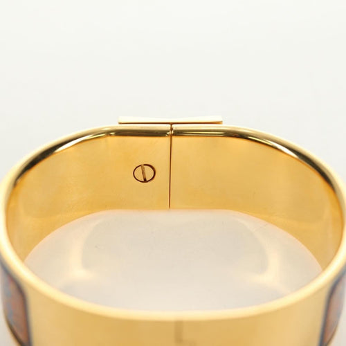 Hermès Zatrzask - metalowa bransoletka bangle z nadrukowaną emalią 58 Facettes q8b78hsd8k