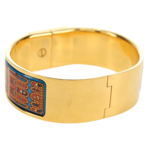 Hermès Zatrzask - metalowa bransoletka bangle z nadrukowaną emalią 58 Facettes q8b78hsd8k