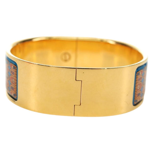 Hermès Zatrzask - metalowa bransoletka bangle z nadrukowaną emalią 58 Facettes q8b78hsd8k