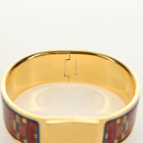 Hermès Zatrzask - metalowa bransoletka bangle z nadrukowaną emalią 58 Facettes q8b78hsd8k