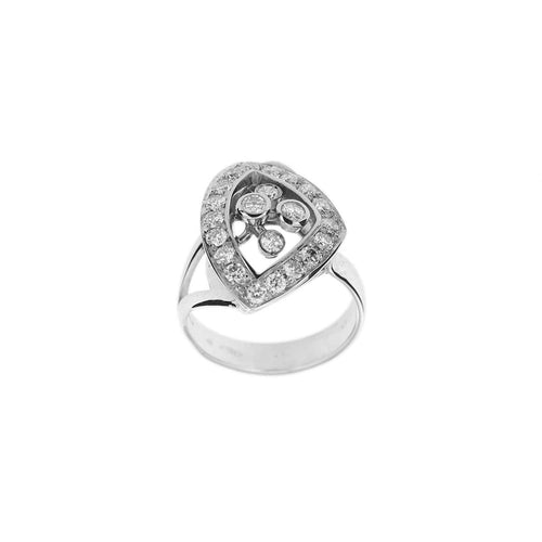 Bague 53 Bague triangulaire - Diamants en or blanc 18 ct 58 Facettes 30674