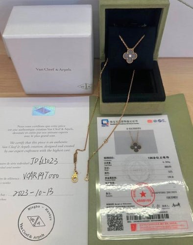 Van Cleef & Arpels Vintage Alhambra - Riipus ruusukullasta, obsidiaanista ja timantista 58 Facettes jnci170