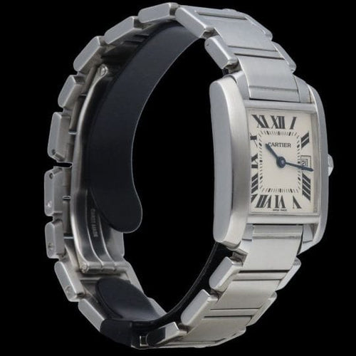 Cartier Tank Française - Orologio in acciaio 58 Facettes MT45646