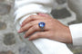 Bague 54 Bague en platine avec saphir de Ceylan 18,49 ct et diamants 58 Facettes 23318 / 23216