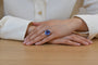 Bague 54 Bague en platine avec saphir de Ceylan 18,49 ct et diamants 58 Facettes 23318 / 23216