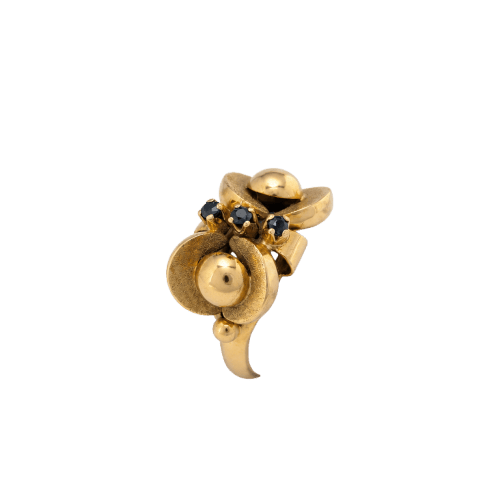 Bague 54 Bague Art nouveau en or jaune 18 carats et saphirs 58 Facettes 37712
