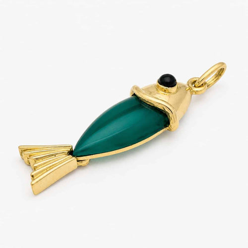 Pendentif Pendentif poisson en or jaune, onyx et calcédoine 58 Facettes 36847