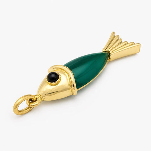 Pendentif Pendentif poisson en or jaune, onyx et calcédoine 58 Facettes 36847